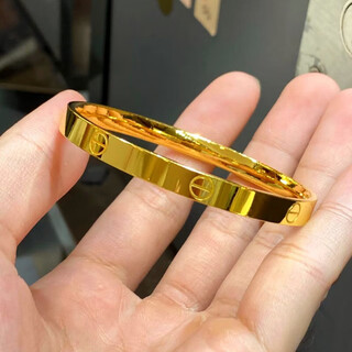 Zhou ke old phoenix gold store yellow i glossy bracelet women's 999 pure gold pure silver solid pure gold silver-wrapped bracelet free