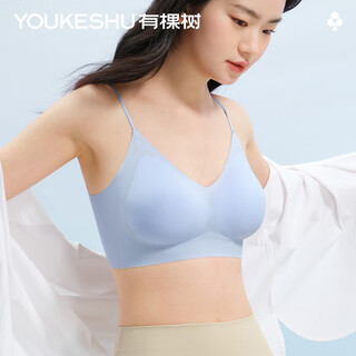 There is a tree. minimum purchase of 2 pieces. women's underwear, women's vest, soft support, thin, no wires, breast reduction, breathable bra, light sea blue m