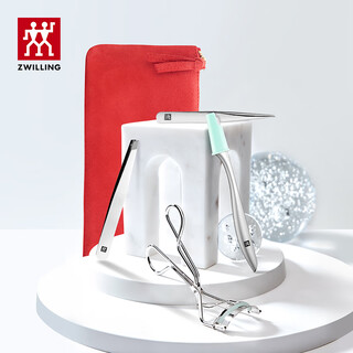 Zwilling german zwilling facial eyebrow trimmer, eyelash curler, slanted head tweezers to remove stray hairs, eyebrow trimming brush, eyebrow trimming suede set, facial care 4-piece set