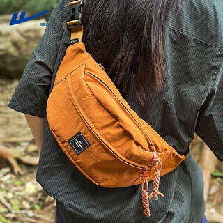 Pull-back crossbody bag men's chest bag waist bag daily commuting travel outdoor large capacity lightweight casual women's small shoulder bag orange