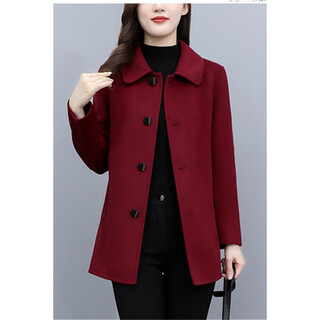 Hengyuanxiang short cashmere woolen coat women's spring autumn winter 2025 new thickened small casual woolen coat burgundy s