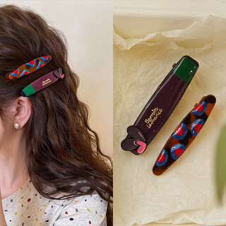 Chimera (chimera) contrasting color dopamine 2 pieces of fashionable side bangs clips for the back of the head, hair clips for girls birthday gifts