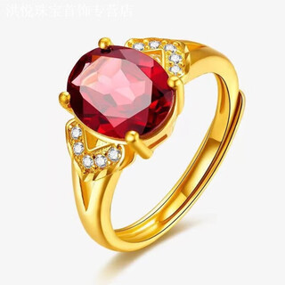 Mhfdo old phoenix 999 gold ring ruby women's ring live ring 1 carat ruby ring