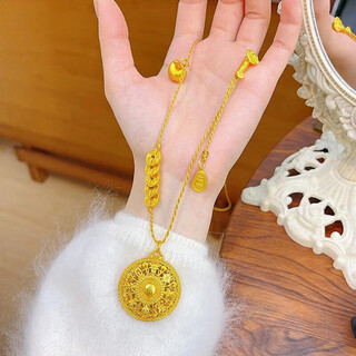 Pupan lao phoenix 999 bengal red gold jewelry women's necklace sha jin fu eight treasures compass pendant solid fat a056 new eight treasures compass + qianlao fengxiang quality