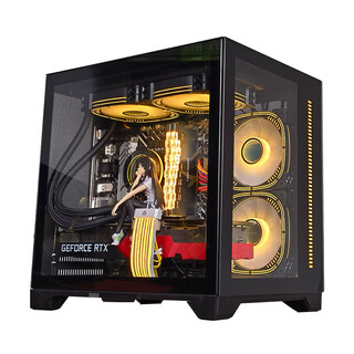 Wanjia rhythm pure white gaming computer case desktop 240\/360 water-cooled sea view room mini supports vertical installation fully transparent argb4090 graphics card rhythm minil black