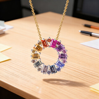 Private jewelry, natural color sapphire 1.05 carat pendant, 18k gold jewelry, fashion necklace, rainbow style customization, chain not included (chain can be customized)