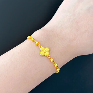 Yuyingsha gold bracelet women's light luxury gold bracelet ins niche light luxury design imitation 18k gold exquisite bracelet for girlfriend four-leaf clover transfer bead bracelet