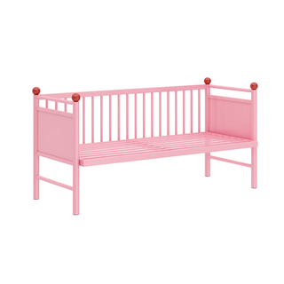 Jusi iron art children's spliced bed with guardrail bed baby crib extra wide large bedside artifact baby single bed children's bed pink size contact customer service for customization