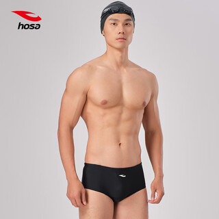 浩沙成人竞速三角泳裤hosa青少年训练竞技速抗氯干泳装套装男 少男竞技款黑色2212409 XS