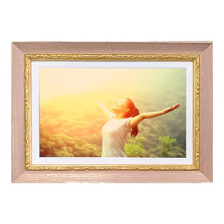 旧颜复古款10.1英寸贵族金粉色WiFi数码高清电子相册相框照片视频自动循坏触摸播放壁挂装饰手机APP 10.1寸复古款/支持1tb扩容