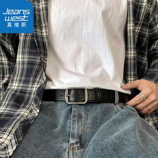 Jeanswest ins young men's and women's unisex pin buckle belt men's korean style simple, durable, trendy and versatile jeans belt