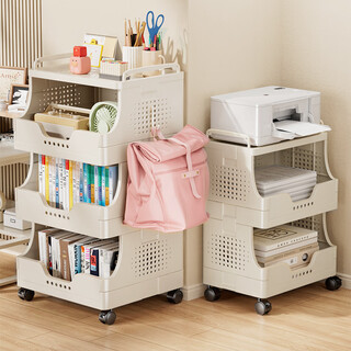 Youqin bookshelf storage rack with wheels mobile trolley classroom desk multi-layer book storage rack floor-standing bag artifact