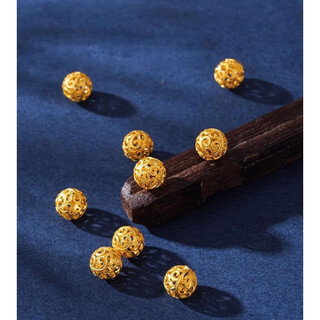 Yiqi chinese valentine's day gift quality 18k gold beads loose bead accessories diy hydrangea separated beads old yellow l gold ancient method gold 4mm 18k gold rolled branch hydrangea beads about 0.09