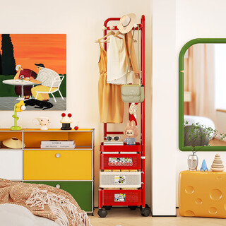 Yatu poetry dopamine floor-standing coat rack bedroom advanced household coat rack simple clothes storage rack corner storage rack thickened and reinforced square 32*32*165.5cm