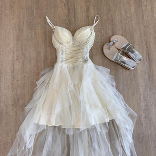Vnxifm light luxury heavy industry birthday dress princess white mesh suspender pearl chain irregular dress long dress dress beautiful summer little skirt_first love dress for little people_big and beautiful l
