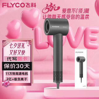 Flyco high-speed hair dryer for home dormitories, portable, quick-drying, noise-reducing, negative ion hair care, high-wind hair dryer, flyco 6370 high-speed hair dryer, space gray ordinary