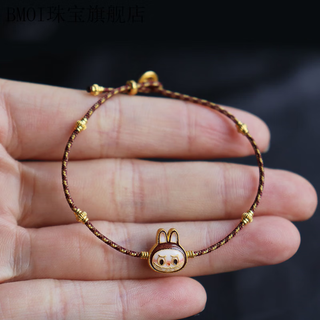 Yue bu lao phoenix 999 gold color, golden touch, cute, light luxury, golden braided rope bracelet, meila