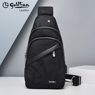 Goldlion men's chest bag large capacity crossbody bag 2024 new shoulder bag canvas waist bag casual backpack men's official 10% off for fakes free shipping insurance