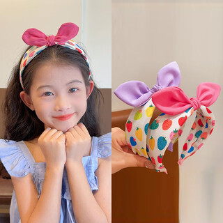 Chimera sweetberry rabbit ear headbands 2 pieces of girls' fabric non-stiffening wide-brimmed bangs-bundling anti-slip headbands for broken hair