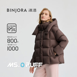 Bingjie binjora short removable hood down jacket women's 95 white duck down puff down jacket puff is the first choice recommendation
