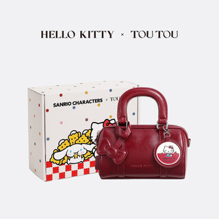 Toutoutoutouhellokitty sanrio hello kitty boston bag hello kt bowling bag cherry red