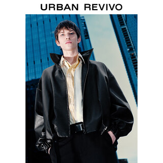 Ur star same style 2025 winter new men's retro super loose jacket umf150068 black s (xs-s)