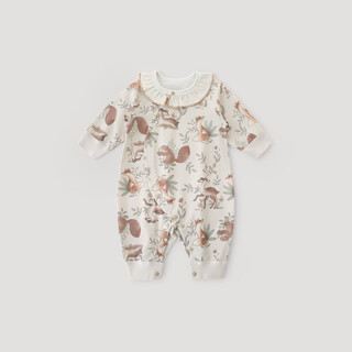 Bali piggy baby girl onesie autumn ins style harness cute princess style lace collar outing wear pure cotton baby clothes lin lu yiying 80cm