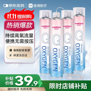 Wellday portable oxygen supplier for pregnant women and elderly household oxygen respirator high reaction continuous oxygen nasal suction 1000ml*4