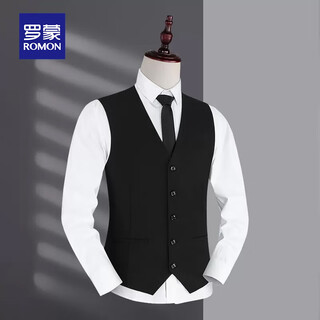 Luo meng suit sleeveless vest men's business casual waistcoat inner western dress fitted vest top men's black l 175/92a