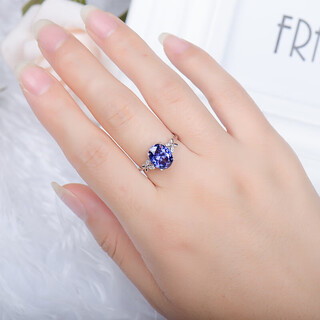 Yuying s925 sterling silver sapphire ring women's tanzanite sapphire ring live women's ring gemstone jewelry jewelry ring