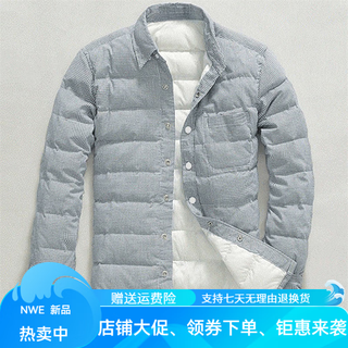 Теплая зима, утка, утка, осень-зима, мужская хлопковая теплая куртка-рубашка в корейском стиле, большие размеры, бархатная утолщенная клетчатая рубашка, тонкая хлопковая одежда, «гусиные лапки», m 112jin jin, вес равен 0,5 кг. Носить ниже