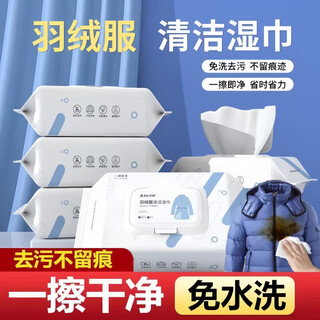 Ruizhou down jacket cleaning wet wipes cleaning agent decontamination free washing down jacket wet wipes decontamination and oil stains 2 pack 160 tablets