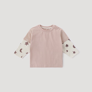 Bali piggy children's t-shirt 2025 new spring and autumn boys fashionable street fake two-piece girls casual clothes baby tops lotus root starch 90