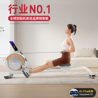 Merrick super fat burning rowing machine home sports intelligent magnetic rowing machine exercise aerobic fitness q1s entry edition q1s manual resistance adjustment - pearl white - no plug-in
