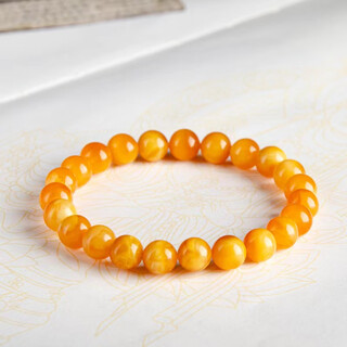 Natural beeswax bracelet collectible antique old beeswax european return old flower wax baltic sea 8mm round beads