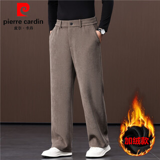 Pierre cardin autumn and winter chenille striped open placket casual pants men's loose thickened wide leg pants plus velvet warm sports pants 10206 dadika (winter) plus velvet m suitable for 120-140jin jin is equal to about 0.5 kg