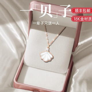 Bobangshi yibeizi necklace for women 18k gold light luxury niche gold pendant anniversary birthday gift for wife and girlfriend yibeizi 18k gold necklace comes with appraisal certificate