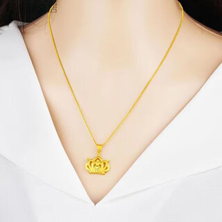 Kzd old phoenix old phoenix 999 gold pure gold korean version necklace for women gold-plated non-fading sexy clavicle chain transfer sand gold crown necklace same style