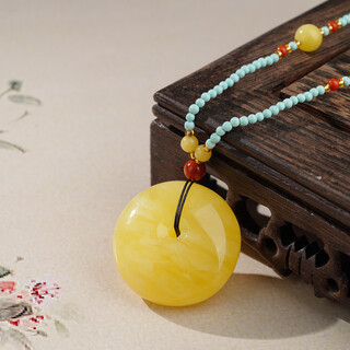 Potala palace unique beeswax peace buckle pendant sichuan material nanhong glazed turquoise animal year necklace men and women birthday gifts