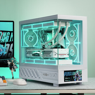 半岛铁盒（PADO）应龙沧溟屏显版 白色M-ATX主板游戏电脑台式机箱/支持360水冷/带6吋LCD副屏/270°海景房/5090显卡