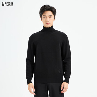 Lilang light fashion men's clothing shopping mall same style wool sweater men's machine washable turtleneck cashmere blended warm long-sleeved sweater black (1y) xl (175)