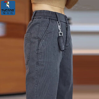 Woodpecker autumn and winter casual pants men's casual pants new loose straight wide leg versatile simple middle-aged and older pants men gray 32 (125-140jin jin equals 0.5 kg)
