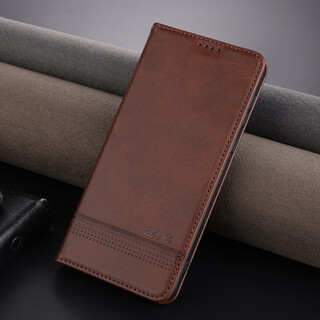 Jioxiang magnetic flip cowgrain leather case suitable for honor magic6pro mobile phone case business all-inclusive anti-fall brown honor magic6pro