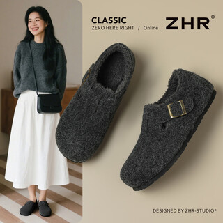 Zhr winter cotton shoes women's plus velvet warm birkenstock shoes women's new anti-ski boots women's shoes jq07ffb dark gray 37