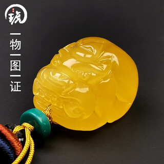 Amber style, one thing, one picture, one certificate, beeswax pendant, pixiu pendant, car key chain, bag, bag pendant, natural amber, pixiu pendant, 4.6g, 17*16*24mm
