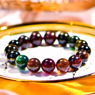 Jiaye brand natural crystal brazilian 7a black rose old mine brown sugar tourmaline bracelet women's gift jewelry grade about 8mm brown sugar tourmaline