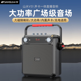 山水（SANSUI）音响户外k歌专用广场舞功放一体机喇叭手提便携移动ktv低音炮直播设备声卡手持麦克风物蓝牙音箱 旗舰版【无麦】 【声卡音响一体机