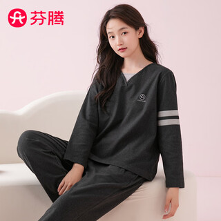 Fenton pajamas couple anti-static german velvet 2025 autumn new double-sided velvet sports style fake two-piece outerwear home clothes set carbon gray-women's m