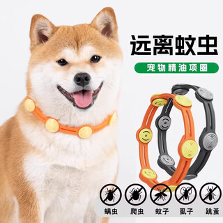 Dog repellent collar, neck collar, in vitro repellent medicine ring to remove fleas and ticks, repel mosquitoes and prevent ticks, yellow, free syringe 42*2cm