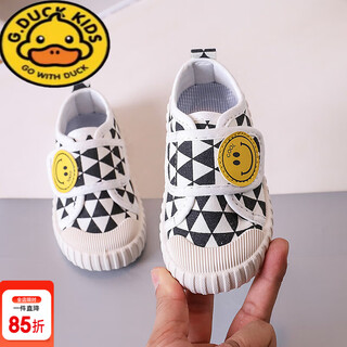 G.duck little yellow duck children's canvas shoes 2026 spring and autumn kindergarten indoor shoes lightweight girls soft soled cartoon casual shoes triangle 23 shoe inner length 14.5cm